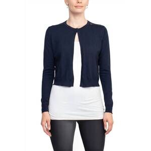 NEW LUXXE LANE long sleeve lace back hook closure knit cardigan in navy